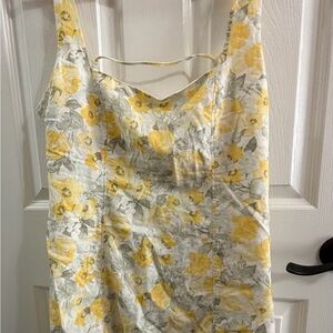 Hollister Yellow and Cream Floral Camisole